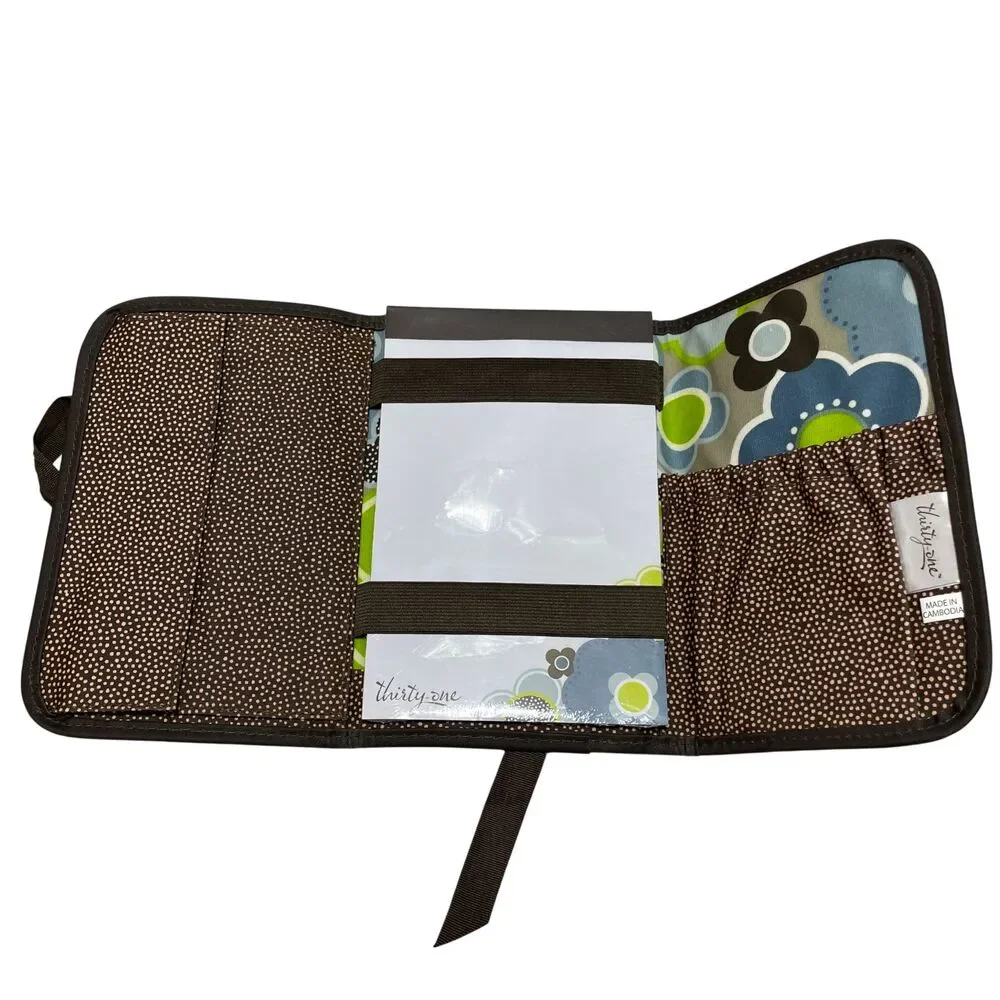 Thirty-One Fold &*‎ Go Organizer NEW Green Teal Floral